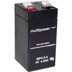 multipower MP4,5-4 A960445 olověný akumulátor 4 V 4.5 Ah olověný se skelným rounem (š x v x h) 48 x 100 x 52 mm plochý konektor 6,35 mm bezúdržbové, nepatrné