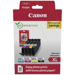 Canon Ink CLI-551XL BK/C/M/Y Photo Value Pack originál kombinované balení černá, azurová, purppurová, žlutá 6443B008