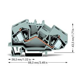WAGO 783-601 průchodková svorka 12 mm pružinová svorka osazení: L šedá 25 ks