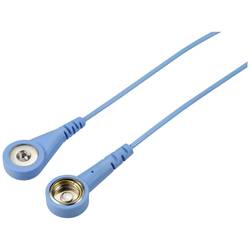 TRU COMPONENTS TC-12358912 ESD zemnicí kabel světle modrá 1.80 m tlačítko 4 mm , tlačítko 10 mm