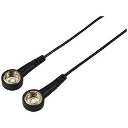 TRU COMPONENTS TC-12356296 ESD zemnicí kabel černá 2.40 m tlačítko 10 mm, tlačítko 10 mm tlačítko 10 mm, tlačítko 10 mm