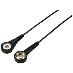 TRU COMPONENTS TC-12356292 ESD zemnicí kabel černá 2.40 m tlačítko 4 mm , tlačítko 10 mm