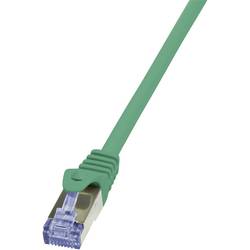 LogiLink CQ3055S RJ45 síťové kabely, propojovací kabely CAT 6A S/FTP 2.00 m zelená samozhášecí, s ochranou 1 ks