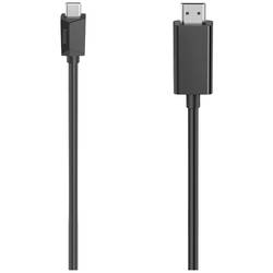 Hama USB-C® kabelový adaptér USB-C ® zástrčka, Zástrčka HDMI-A 1.50 m černá 00200718 4K UHD Kabel pro displeje USB-C®