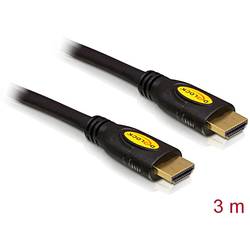 Delock HDMI kabel Zástrčka HDMI-A, Zástrčka HDMI-A 3.00 m černá 82454 4K UHD, pozlacené kontakty HDMI kabel