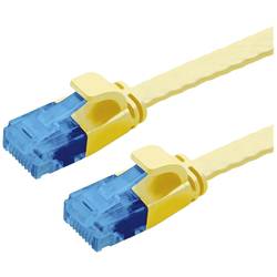 Value 21.99.2032 RJ45 síťové kabely, propojovací kabely CAT 6A U/UTP 2.00 m žlutá nestíněný, plochý, pozlacené kontakty 1 ks