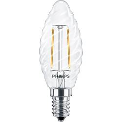 Philips Lighting 34772400 LED Energetická třída (EEK2021) E (A - G) E14 svíčkový tvar, stočený 2 W = 25 W teplá bílá (Ø x d) 35 mm x 97 mm 1 ks