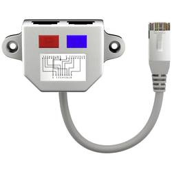 Goobay RJ45 síťový Y adaptér CAT 5 [1x RJ45 zástrčka - 2x RJ45 zásuvka] kovová stříbrná