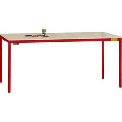 Manuflex LD1918.3003 ESD ESD pracovní stůl UNIDESK s Melaminplatte, rubínově červená RAL 3003, Šxhxv = 1600 x 800 x 720-730 mm rubínově červená