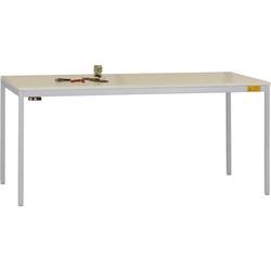 Manuflex LD1916.9006 ESD ESD pracovní stůl UNIDESK s plastové desky, hliníkově stříbrná podobný RAL 9006, Šxhxv = 1600 x 800 x 723-733 mm hliníkově stříbrná