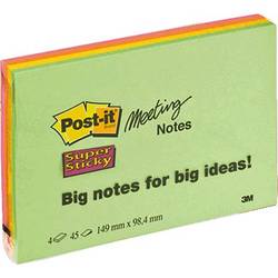 Post-it samolepící poznámka 7100043257 149 mm x 98 mm neonově zelená, neonově oranžová, ultrarůžová , ultražlutá 180 listů