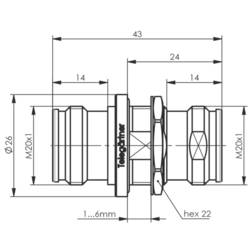 Telegärtner 100025322 100025322 Konektor 4,3-10 50 Ω 1 ks