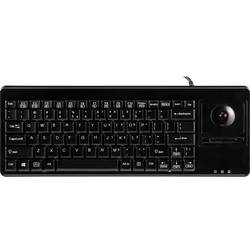 Perixx PERIBOARD-514 H PLUS USB klávesnice US anglická, QWERTY černá integrovaný trackball, tlačítka myši, USB konektor