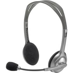 Logitech H110 Sluchátka On Ear kabelová, 981-000271, stereo, šedá, Redukce šumu mikrofonu