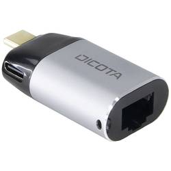 Dicota USB-C® adaptér [1x USB-C® zástrčka - 1x RJ45 zásuvka] Mini s nabíjecí zásuvkou