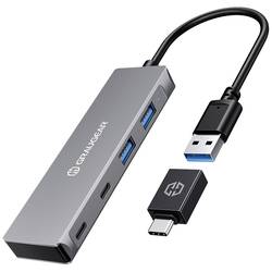 GrauGear G-HUB2A2C-AC 4 porty USB 3.0 hub stříbrná