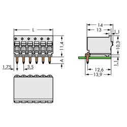 WAGO 2091 konektor do DPS 4, rozteč 3.50 mm, 2091-1374, 200 ks