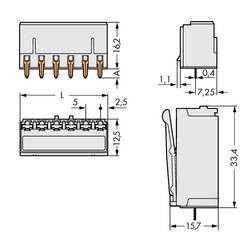 WAGO 2092 zásuvkový konektor do DPS 2, rozteč 5 mm, 2092-1302, 200 ks