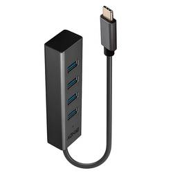 LINDY 43325 4 porty USB-C® (USB 3.1) Multiport hub šedá