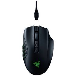 RAZER Naga V2 Pro ergonomická herní myš Bluetooth®, bezdrátový, kabelový optická černá 20 tlačítko 30000 dpi ergonomická