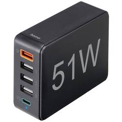 Hama USB nabíjecí hub 51 W vnitřní Výstupní proud (max.) 3000 mA USB A, USB-C® Počet výstupů: 5 x