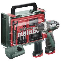 Metabo PowerMaxx BS Basic Set aku vrtací šroubovák, 12 V, 2 Ah Li-Ion vč. 2x aku, vč. nabíječky, bezkartáčové, kufřík, vč. příslušenství, 600080710