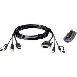 ATEN KVM kabel [1x HDMI zástrčka, USB 2.0 zástrčka A, jack zástrčka 3,5 mm - 1x DVI-D zástrčka , USB 2.0 zásuvka B, jack zástrčka 3,5 mm] 1.80 m černá