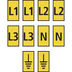 HellermannTyton WIC2-L1,L2,L3,N,Earth-PA66-YE (1000) označovací klip na kabely Otisk (Kabelový značkovač) Erde 561-02303