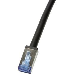 LogiLink CQ7033S RJ45 síťové kabely, propojovací kabely CAT 6A S/FTP 1.00 m černá stíněný, odolné proti UV záření, odolné proti oleji 1 ks