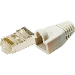 LogiLink MP0011 Konektor RJ45 CAT 5e, stíněný MP0011 zástrčka, rovná počet pólů: 8P8C šedá 100 ks