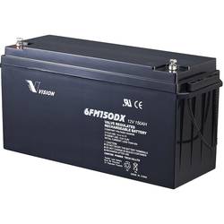 Vision Akkus FM-Serie 6FM150DXS solární akumulátor 12 V 150 Ah olověný se skelným rounem (š x v x h) 485 x 240 x 172 mm šroubované M8