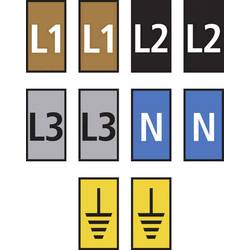 HellermannTyton WIC2-L1,L2,L3,N,Earth-PA66-MIX označovací klip na kabely Otisk (Kabelový značkovač) L1, L2, L3, N, Erde 561-02300