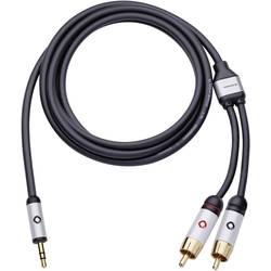 cinch / jack audio kabel [2x cinch zástrčka - 1x jack zástrčka 3,5 mm] 5.00 m černá pozlacené kontakty Oehlbach i-Connect J-35/R