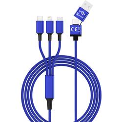 Smrter Nabíjecí kabel USB USB 2.0 USB-A zástrčka, USB-C ® zástrčka, Apple Lightning konektor, USB Micro-B zástrčka 1.20 m modrá SMRTER_HYDRA_ULT_NB