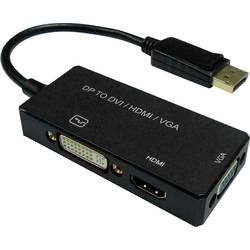 Value DisplayPort / DVI / HDMI / VGA kabelový adaptér Konektor DisplayPort, DVI-D 24+1pol. zásuvka, Zásuvka HDMI-A, VGA pólové zásuvka 0.10 m černá 12.99.3153