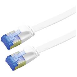 Value 21.99.2165 RJ45 síťové kabely, propojovací kabely CAT 6A F/UTP 5.00 m bílá stíněný, plochý, pozlacené kontakty 1 ks