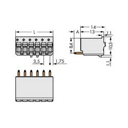 WAGO 2091 konektor do DPS 3, rozteč 3.50 mm, 2091-1173/200-000, 200 ks