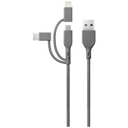 GP Nabíjecí kabel USB USB 2.0 USB-A zástrčka, Apple Lightning konektor, USB Micro-B zástrčka, USB-C ® zástrčka 1.00 m šedá GPCBCY1NGYUSB313