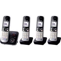 Panasonic KX-TG6824 Quattro DECT, GAP bezdrátový analogový telefon záznamník, handsfree černá, stříbrná