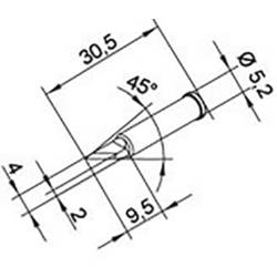 Ersa 0102BDLF20 pájecí hrot Nožový, rovný, rovný Velikost hrotů 2 mm Obsah 1 ks