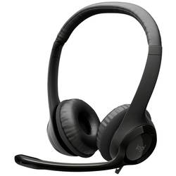 Logitech H390 Sluchátka On Ear kabelová, 981-000406, stereo, černá, Redukce šumu mikrofonu, Potlačení hluku