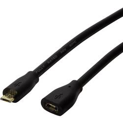 LogiLink USB kabel USB 2.0 USB Micro-B zástrčka, USB Micro-B zásuvka 3.00 m černá CU0124