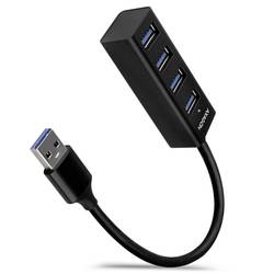 AXAGON AXAGON HUE-M1A Superspeed USB-A Mini Hub, 4x USB 3.0 - 20cm, schwarz 4 porty USB 3.0-hub černá