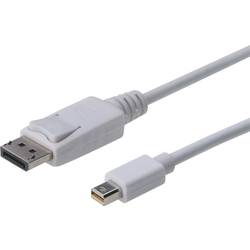 Digitus Mini-DisplayPort / DisplayPort kabelový adaptér Mini DisplayPort konektory, Konektor DisplayPort 2.00 m bílá AK-340102-020-W Kabel DisplayPort