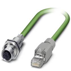 Phoenix Contact 1404368 M 12 / RJ45 síťové kabely, propojovací kabely CAT 5, CAT 5e SF/UTP 1.00 m zelená 1 ks