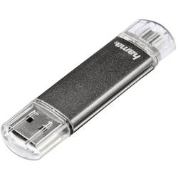 Hama Laeta Twin USB flash disk šedá 16 GB USB 2.0, microUSB 2.0