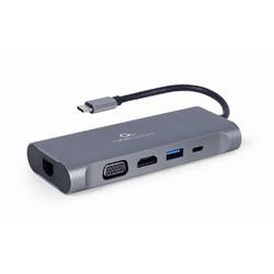 Gembird A-CM-COMBO7-01 USB 3.0 hub šedá