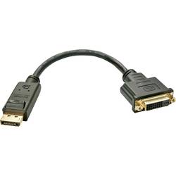 LINDY 41004 kabelový adaptér [1x zástrčka DisplayPort - 1x DVI zásuvka 24+1pólová] černá 15.00 cm