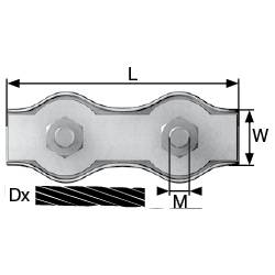 lanová svorka 2 mm ocel galvanizováno zinkem dörner + helmer 4814444 20 ks