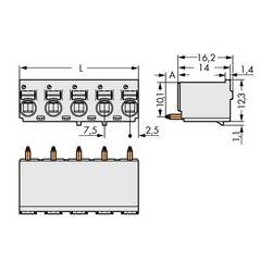 WAGO 2092 konektor do DPS 3, rozteč 7.50 mm, 2092-3173, 100 ks